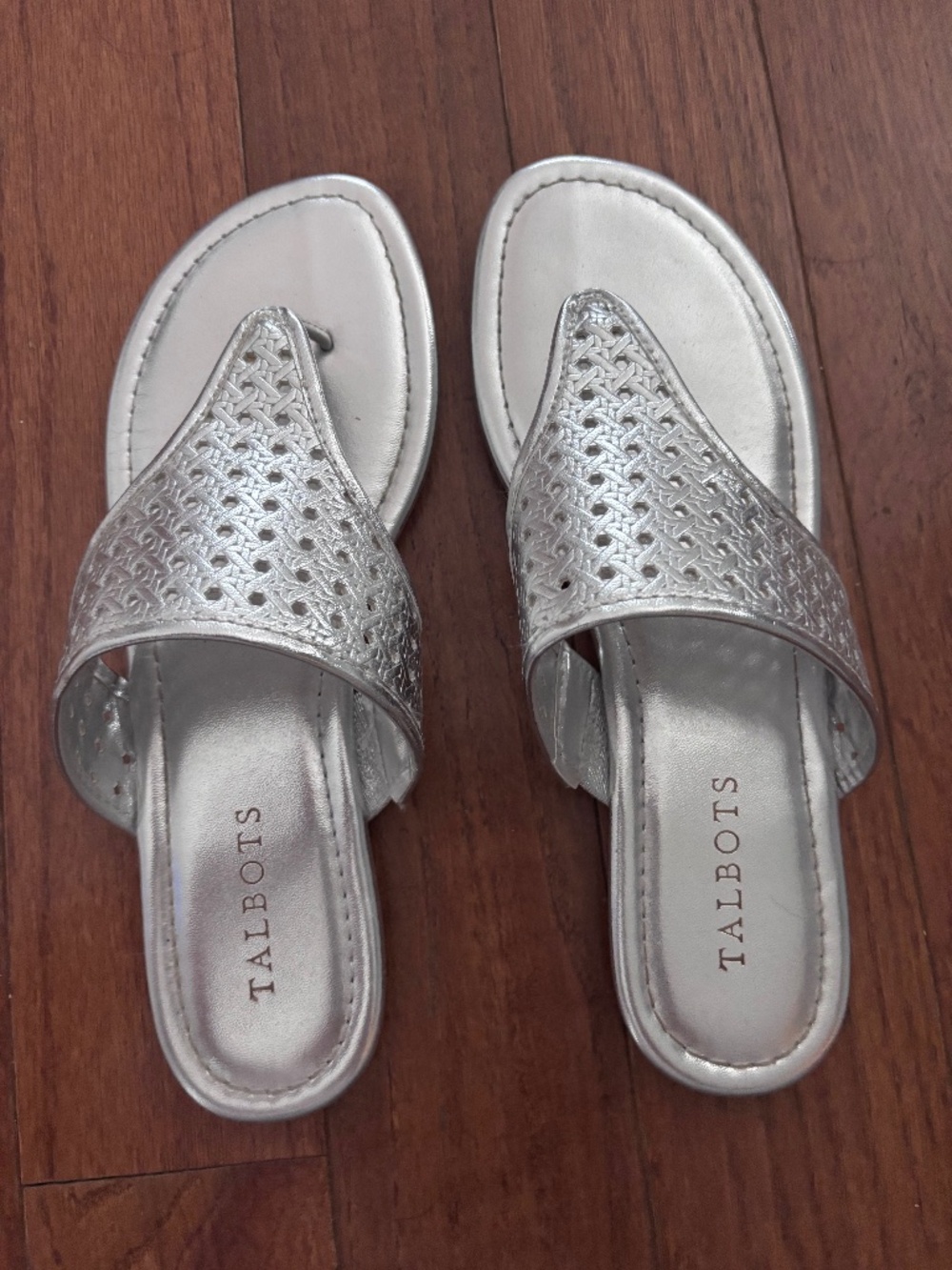Talbots silver sandals size 8